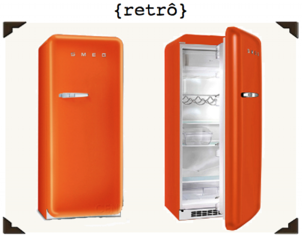 geladeira retro laranja