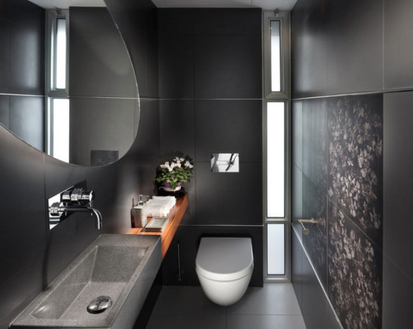 banheiro preto bonito moderno atual lavabo chique
