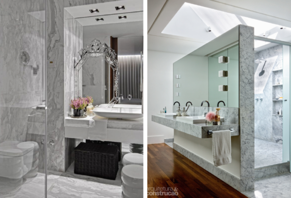 assim eu gosto banheiros lindos atuais modernos bonitos decor marmore